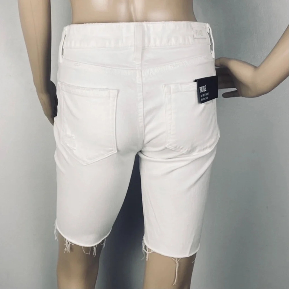 NEW PAIGE DISTRESSED BERMUDA SHORTS - Picture 7 of 8